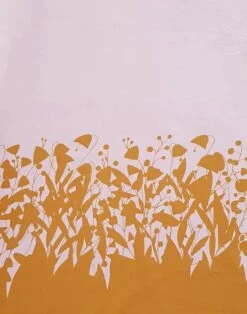 European Cotton Sateen, Oeko-Tex, Flowers Rose/Mustard Border Print -Tailor Supplies Sales 2024 3349 2