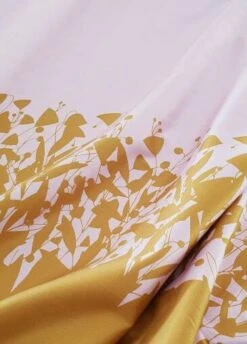 European Cotton Sateen, Oeko-Tex, Flowers Rose/Mustard Border Print