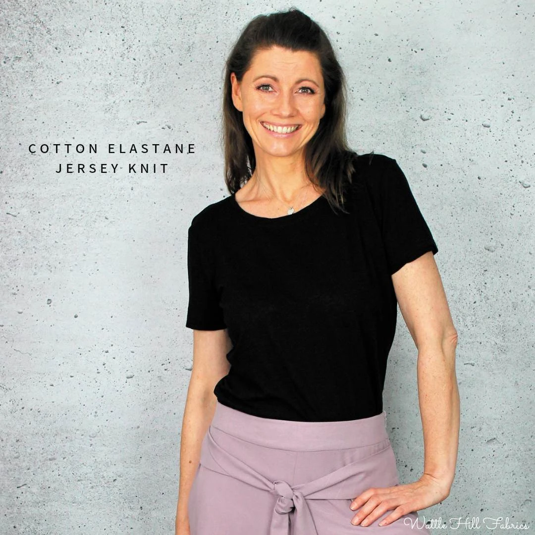 European Cotton Elastane Jersey, Solid, Oeko-Tex, Sage 4 European Cotton Elastane Jersey, Solid, Oeko-Tex, Sage - Image 4