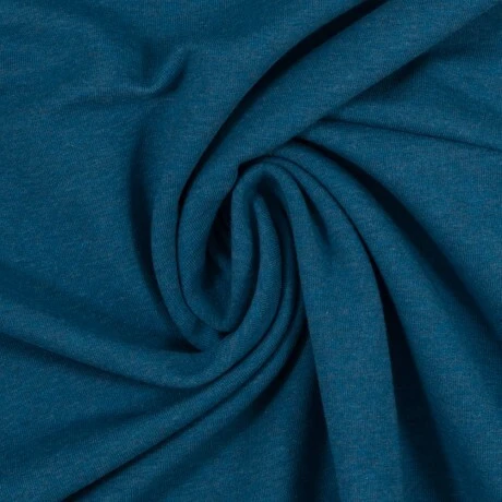 European Knit, Oeko-Tex French Terry, Melange Petrol 1 European Knit, Oeko-Tex French Terry, Melange Petrol