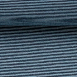 European Cotton Elastane Jersey, Oeko-Tex, 1mm Stripes Light/Dark Blue