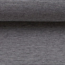 European Cotton Elastane Jersey, Oeko-Tex, 1mm Stripes Black/White