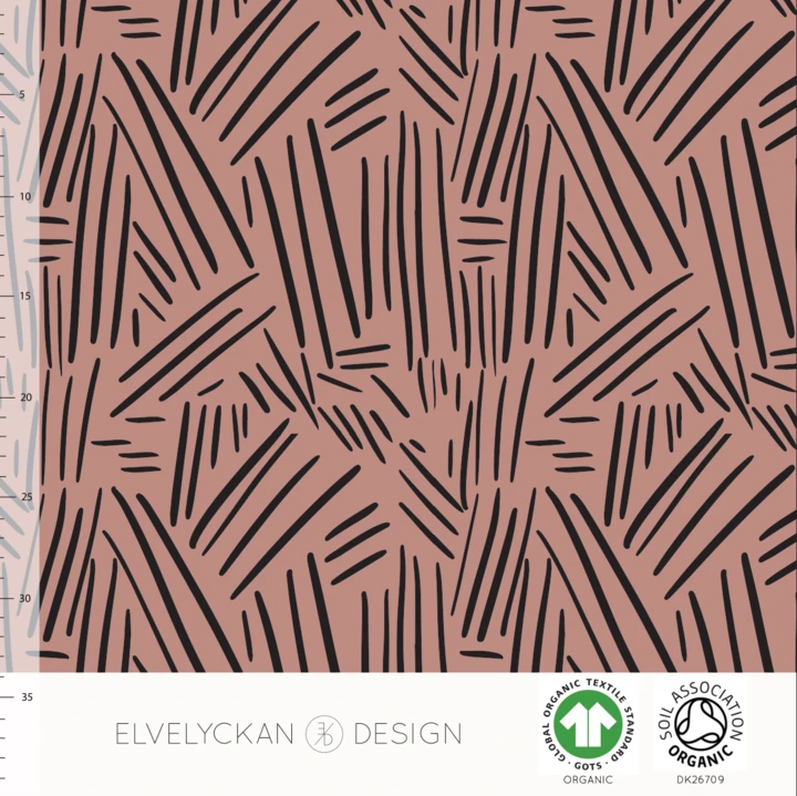 Elvelyckan Design, GOTS Organic Jersey, Spikes Blush Pink 1 Elvelyckan Design, GOTS Organic Jersey, Spikes Blush Pink