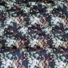 European Cotton Sateen, Oeko-Tex, Lily Flowers On Black Striped
