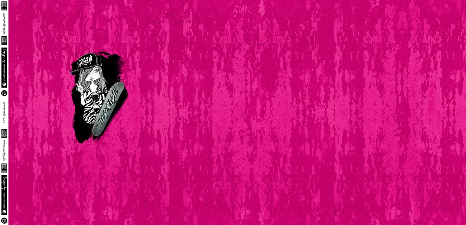 European Knit, French Terry, Oeko-Tex, Panel 74cm Skater Girl Pink 2 European Knit, French Terry, Oeko-Tex, Panel 74cm Skater Girl Pink - Image 2