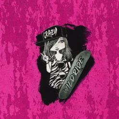 European Knit, French Terry, Oeko-Tex, Panel 74cm Skater Girl Pink