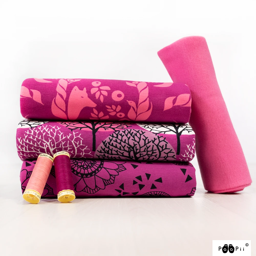 *REMNANT 143cm* PaaPii Design, GOTS Organic Jersey, Lumme Purple 2 *REMNANT 143cm* PaaPii Design, GOTS Organic Jersey, Lumme Purple - Image 2