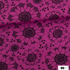 *REMNANT 143cm* PaaPii Design, GOTS Organic Jersey, Lumme Purple