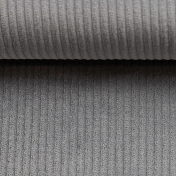 European Plush Wide Wale Corduroy, 2% Elastane, Grey 2 European Plush Wide Wale Corduroy, 2% Elastane, Grey - Image 2