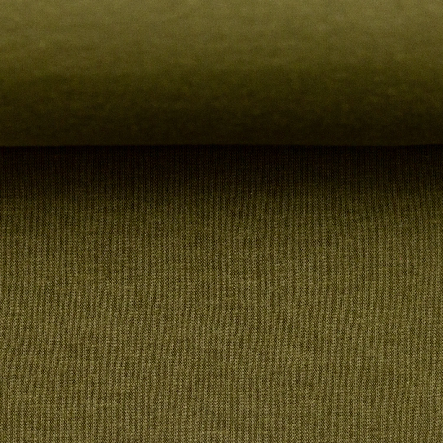 European Alpine Fleece Sweater Knit, Dark Khaki 2 European Alpine Fleece Sweater Knit, Dark Khaki - Image 2