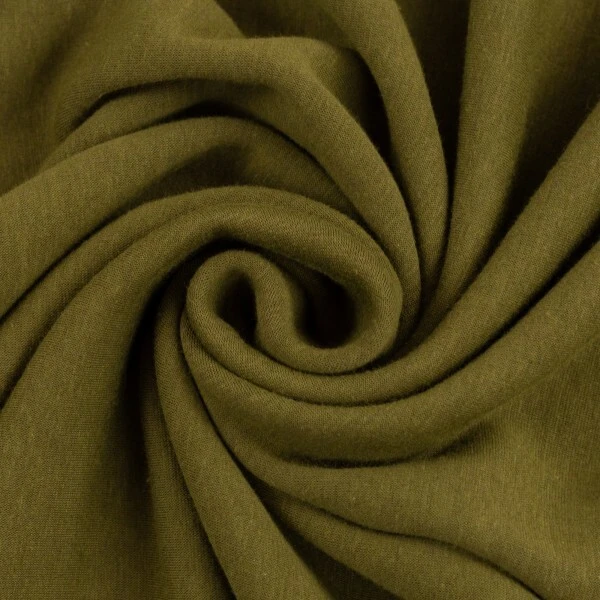 European Alpine Fleece Sweater Knit, Dark Khaki 1 European Alpine Fleece Sweater Knit, Dark Khaki