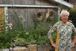 European Knit, Oeko-Tex French Terry, Geometric Roses Light Eucalypt/Light Ochre -Tailor Supplies Sales 2024 5435 3