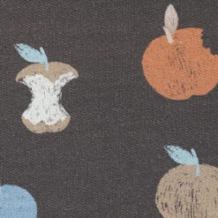 *REMNANT 139cm* European Knit, Oeko-Tex Lightweight French Terry Cosy, Apples Dark Charcoal -Tailor Supplies Sales 2024 5507 2