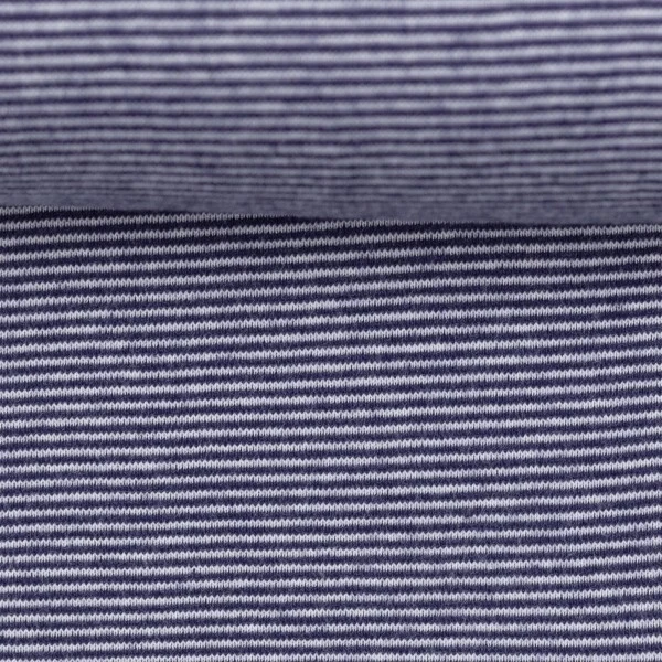 European Cotton Elastane Jersey, Oeko-Tex, 1mm Stripes Dark Blue/White 1 European Cotton Elastane Jersey, Oeko-Tex, 1mm Stripes Dark Blue/White