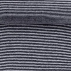 European Cotton Elastane Jersey, Oeko-Tex, 1mm Stripes Navy/White