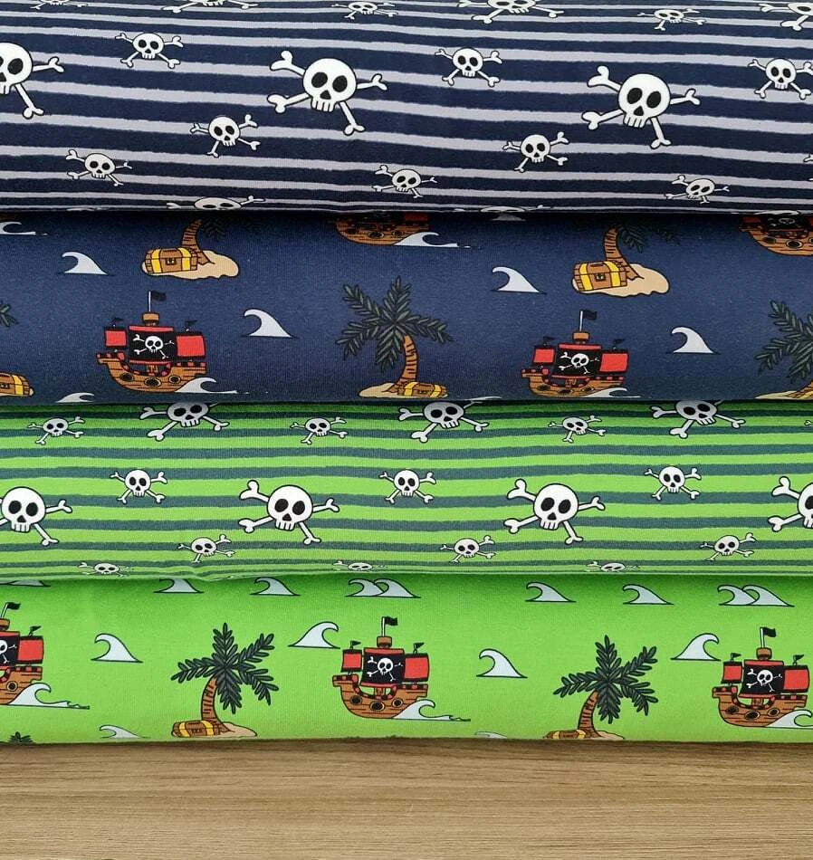 *REMNANT 81cm* European Cotton Elastane Jersey, Oeko-Tex, Pirates Treasure Green 2 *REMNANT 81cm* European Cotton Elastane Jersey, Oeko-Tex, Pirates Treasure Green - Image 2