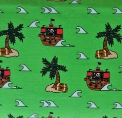 *REMNANT 81cm* European Cotton Elastane Jersey, Oeko-Tex, Pirates Treasure Green