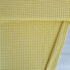 European Cotton Elastane Jersey, Oeko-Tex, Grid Sunny Yellow