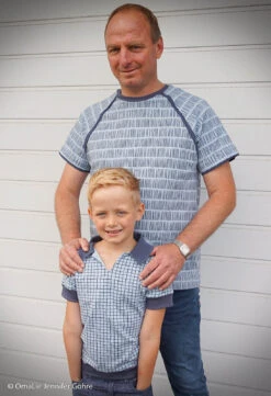 European Cotton Elastane Jersey, Oeko-Tex, Grid Sky Light Blue/Denim Blue -Tailor Supplies Sales 2024 6360 2