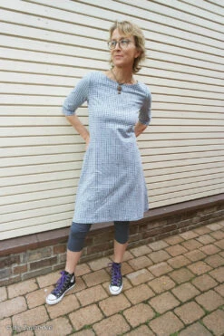 European Cotton Elastane Jersey, Oeko-Tex, Grid Sky Light Blue/Denim Blue -Tailor Supplies Sales 2024 6360 5