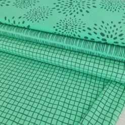 European Cotton Elastane Jersey, Oeko-Tex, Grid Seafoam/Light Eucalypt -Tailor Supplies Sales 2024 6361 6