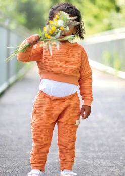 European Cotton Elastane Jersey, Oeko-Tex, Textured Ripple Tangerine -Tailor Supplies Sales 2024 6372 2