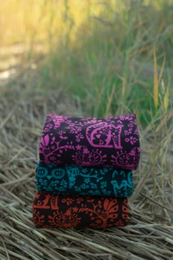 *2 PIECE REMNANT* PaaPii Design, GOTS Organic French Terry, Mielikki Purple Black -Tailor Supplies Sales 2024 6447