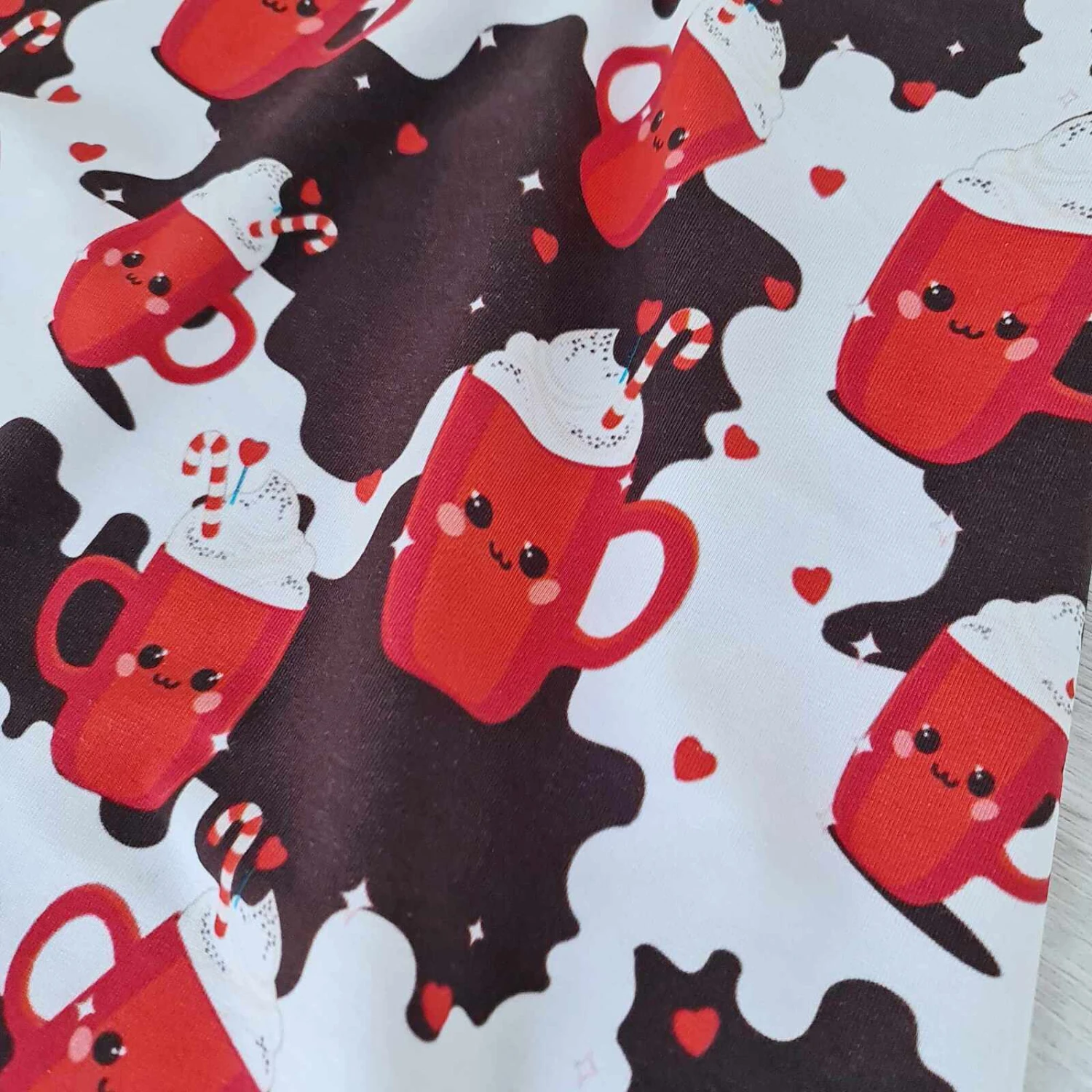 European Cotton Elastane Jersey, GOTS Organic, Hot Chocolate White 2 European Cotton Elastane Jersey, GOTS Organic, Hot Chocolate White - Image 2