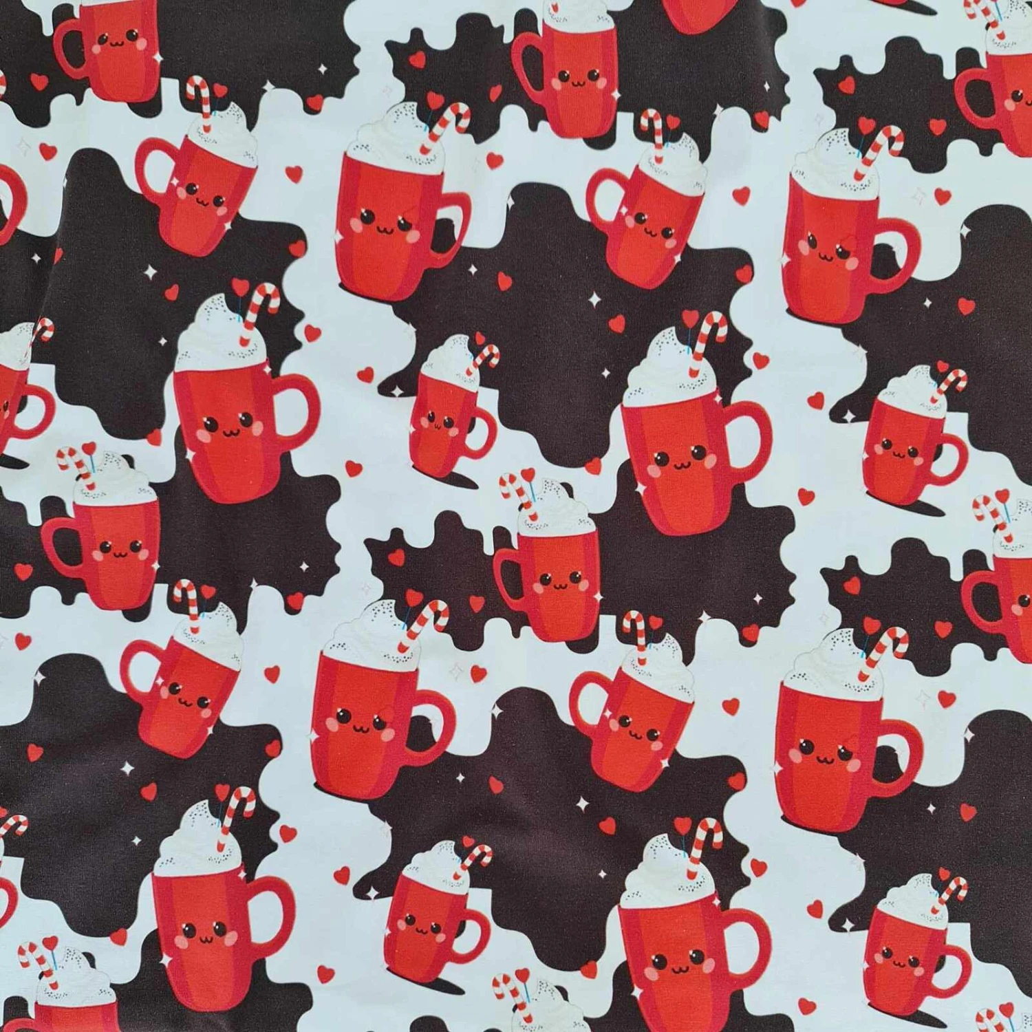 European Cotton Elastane Jersey, GOTS Organic, Hot Chocolate White 1 European Cotton Elastane Jersey, GOTS Organic, Hot Chocolate White