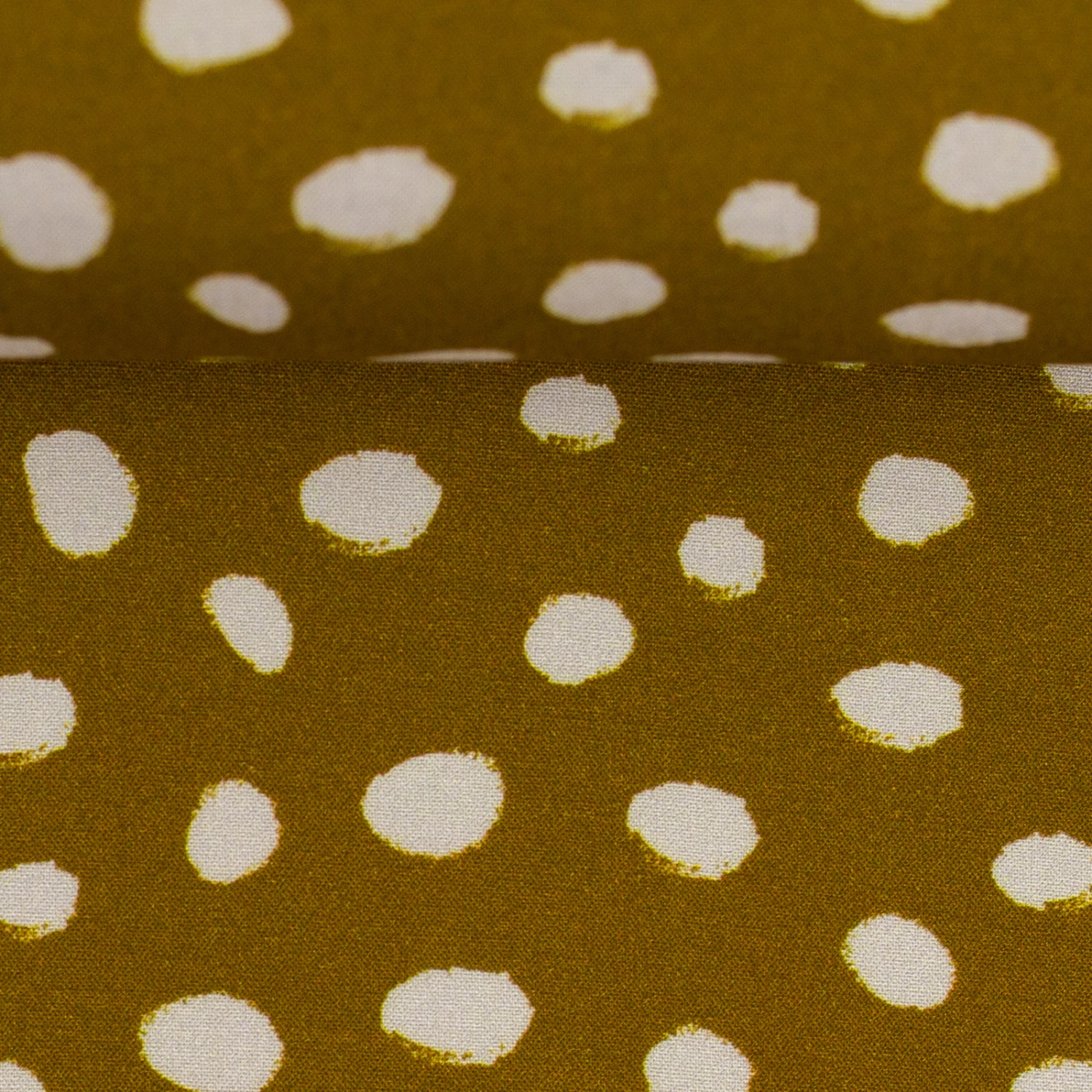 European Woven Viscose, Oeko-Tex, Dots Brass White 2 European Woven Viscose, Oeko-Tex, Dots Brass White - Image 2