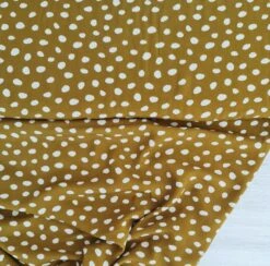 European Woven Viscose, Oeko-Tex, Dots Brass White