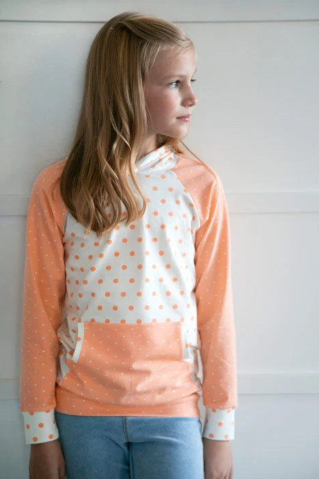 *REMNANT 113cm* Art Gallery Fabrics, Oeko-Tex, Spotted Bubbles Creamsicle In KNIT 4 *REMNANT 113cm* Art Gallery Fabrics, Oeko-Tex, Spotted Bubbles Creamsicle In KNIT - Image 4