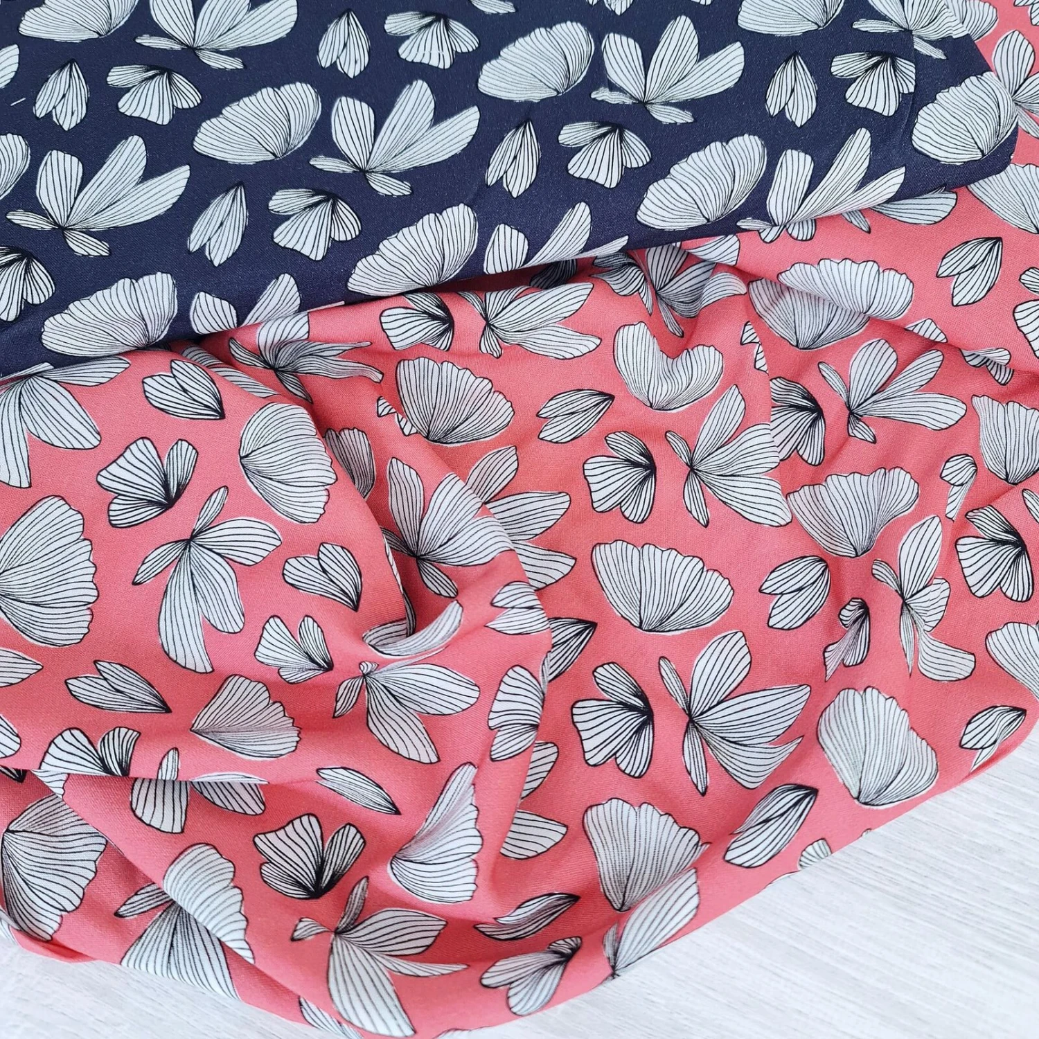 European Woven Viscose, Oeko-Tex, Boho Fly Navy 2 European Woven Viscose, Oeko-Tex, Boho Fly Navy - Image 2