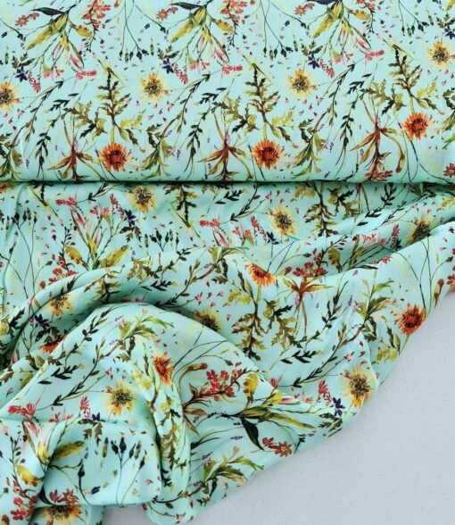 *REMNANT 59cm* European Viscose Silky, Oeko-Tex, Frieda Aqua -Tailor Supplies Sales 2024 6606