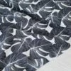 European Woven Viscose, Oeko-Tex, Dark Navy Monstera