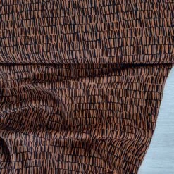European Viscose Linen Blend, Strokes Rust/Black
