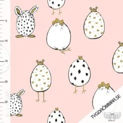 Tygdrommar, GOTS Organic Jersey, Crazy Egg - Pink