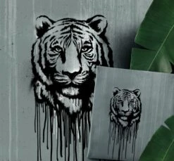 European Cotton Elastane Jersey, Oeko-Tex, Wild Tiger Panel 61cm