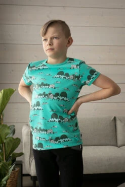 PaaPii Design, GOTS Organic Jersey, Archipelago Turquoise Mint Dark Green -Tailor Supplies Sales 2024 7070 2