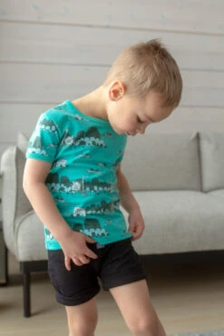 PaaPii Design, GOTS Organic Jersey, Archipelago Turquoise Mint Dark Green -Tailor Supplies Sales 2024 7070 6