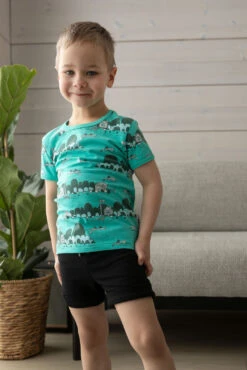 PaaPii Design, GOTS Organic Jersey, Archipelago Turquoise Mint Dark Green -Tailor Supplies Sales 2024 7070 7