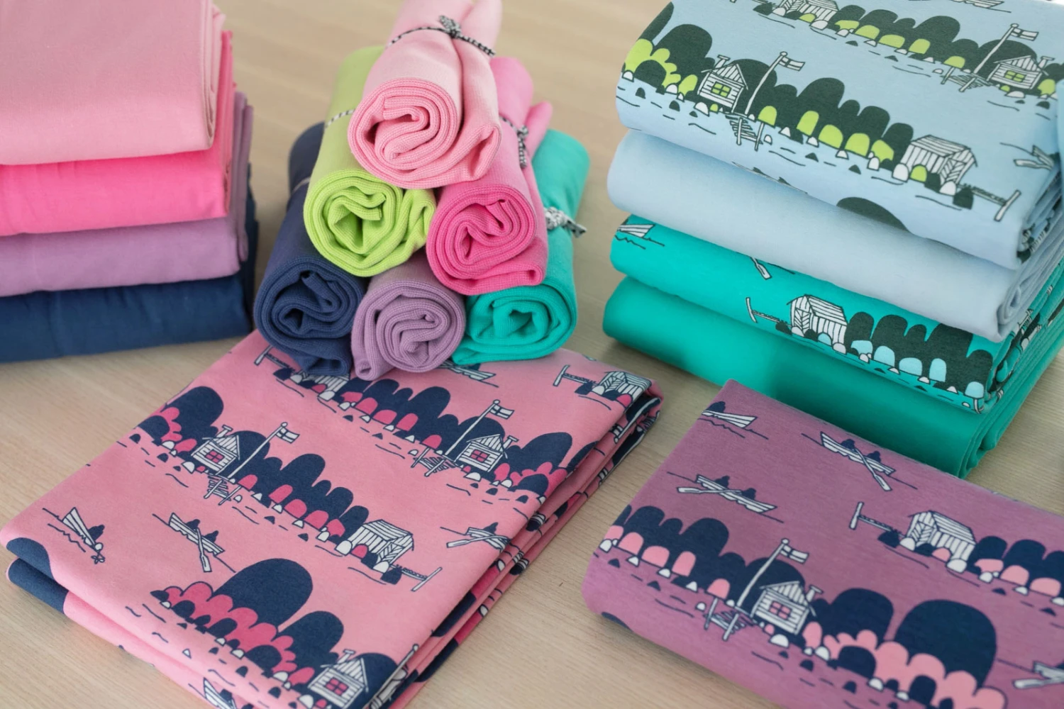 PaaPii Design, GOTS Organic Jersey, Archipelago Light Pink Pink Blueberry 3 PaaPii Design, GOTS Organic Jersey, Archipelago Light Pink Pink Blueberry - Image 3