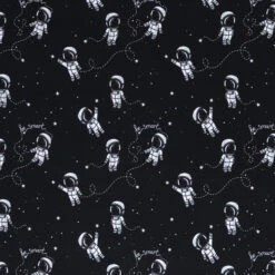 European Knit, Oeko-Tex French Terry, Astronauts Black