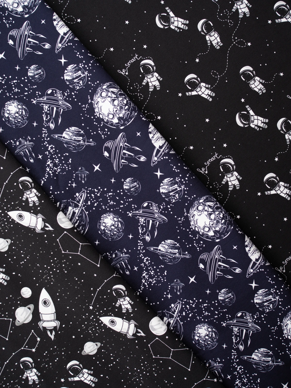 European Knit, Oeko-Tex French Terry, Astronauts Black 4 European Knit, Oeko-Tex French Terry, Astronauts Black - Image 4