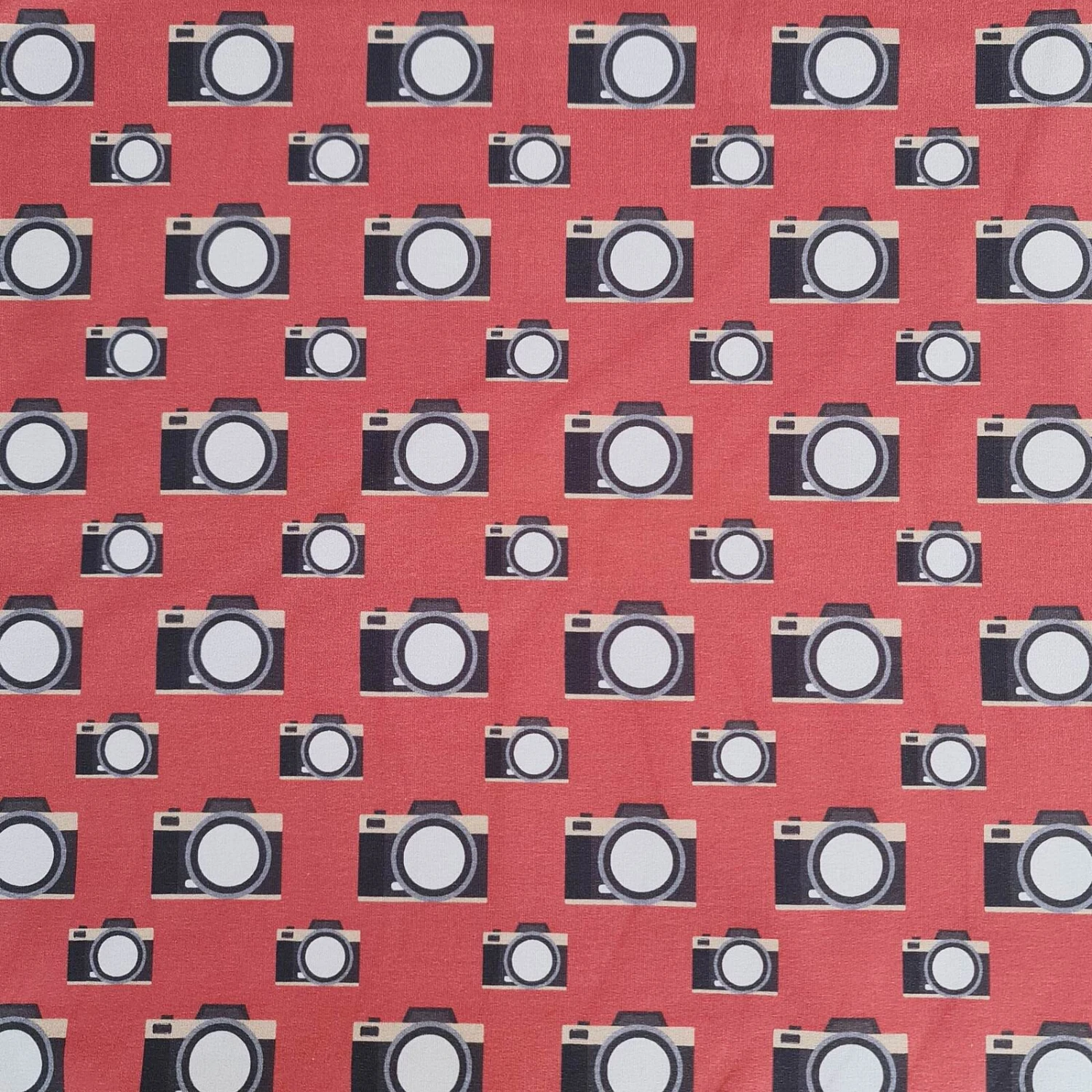 European Knit, Oeko-Tex French Terry Cosy, Cameras Dark Coral 3 European Knit, Oeko-Tex French Terry Cosy, Cameras Dark Coral - Image 3