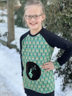 European Knit, Oeko-Tex French Terry Cosy, Guitars Dark Teal -Tailor Supplies Sales 2024 7309 2