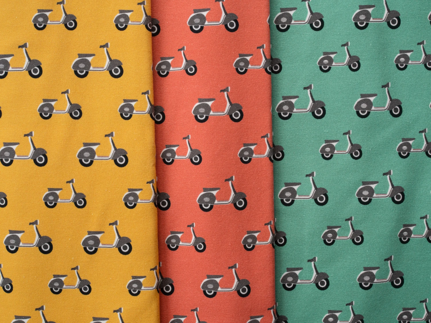 European Knit, Oeko-Tex French Terry Cosy, Scooters Light Ochre 3 European Knit, Oeko-Tex French Terry Cosy, Scooters Light Ochre - Image 3