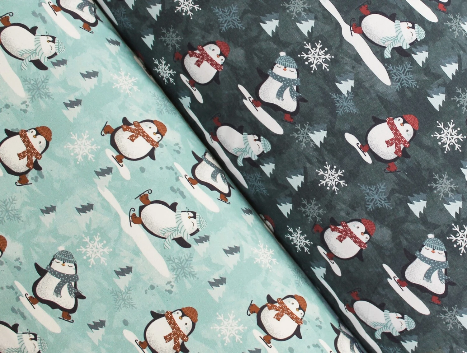 European Jogging Sweater Knit, Oeko-Tex, Penguins Blue 4 European Jogging Sweater Knit, Oeko-Tex, Penguins Blue - Image 4