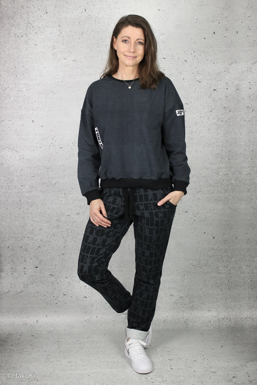 European Knit, Oeko-Tex French Terry, Mesh Charcoal Black 3 European Knit, Oeko-Tex French Terry, Mesh Charcoal Black - Image 3