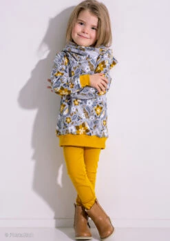 European Modal Blend French Terry Knit, Robin Floral Light Ochre -Tailor Supplies Sales 2024 7499 6